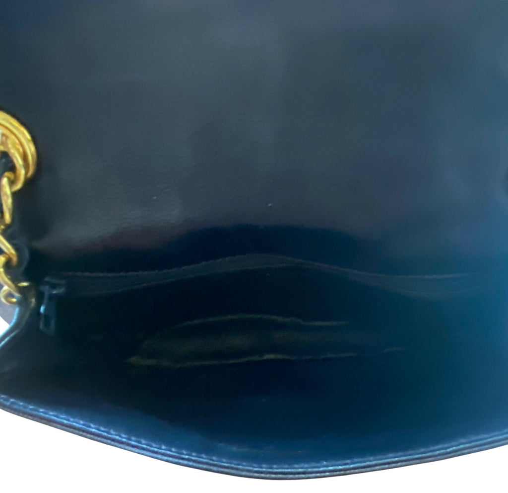 Chanel Mini Vintage Dark Navy CC Quilted Full Flap Bag 24K Gold Hardware