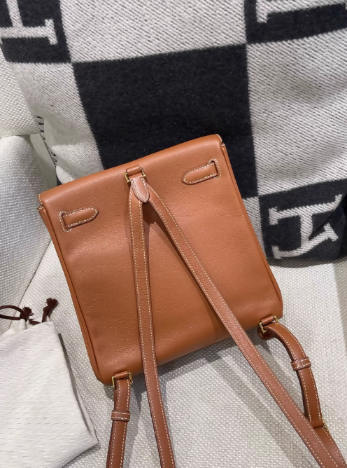 Hermès Kelly Ado backpack Gold Brown leather with Gold Hardware