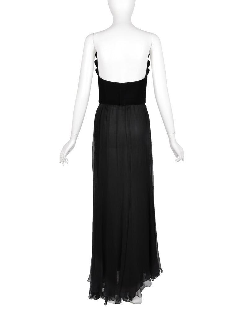 Thierry Mugler Vintage 1987 ICONIC Black Winged Bustier and Silk Skirt Ensemble