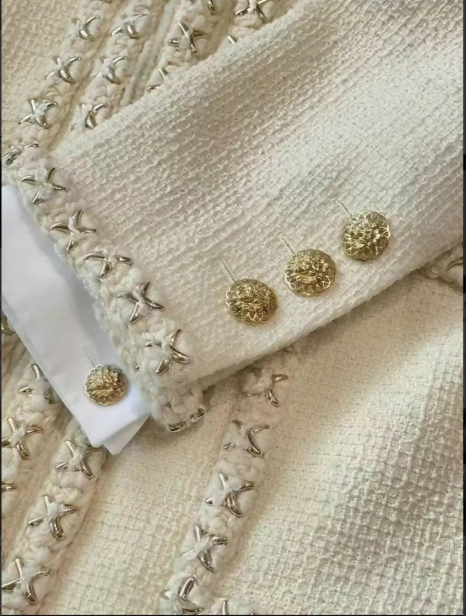 Chanel 17A ecru tweed jacket