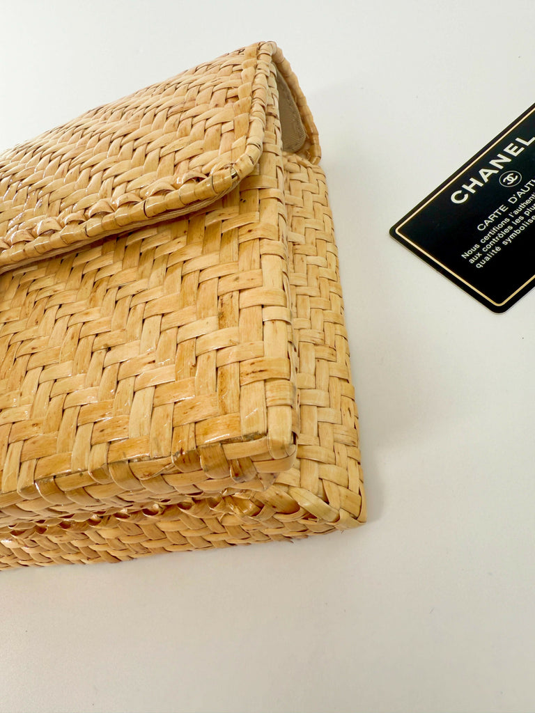 Chanel Vintage Wicker Rattan Flap Bag