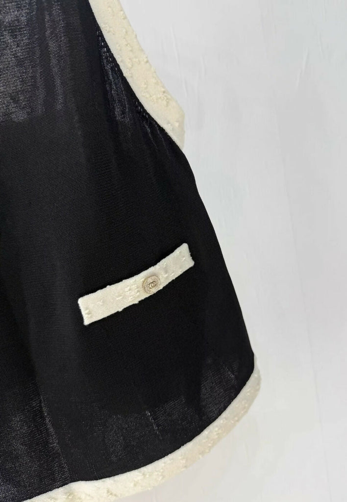 Chanel 25A black & white camisole