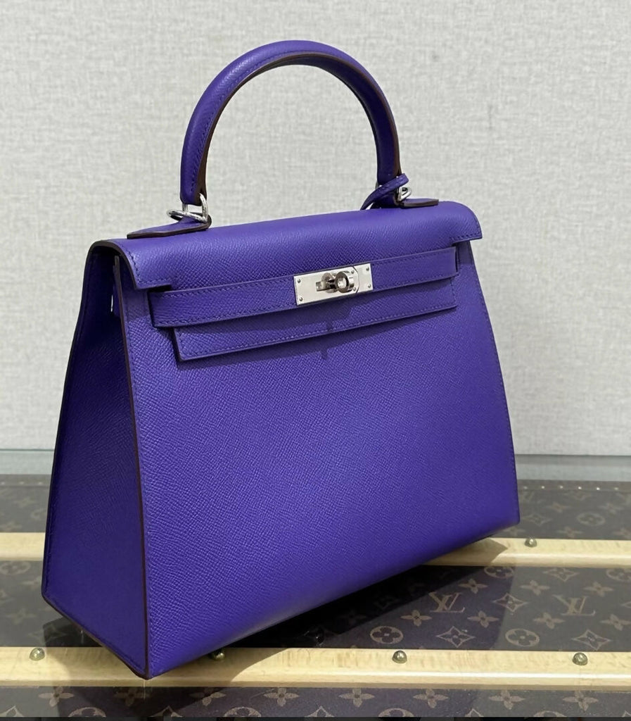 Hermès Kelly 28 Iris Purple Epsom leather palladium hardware