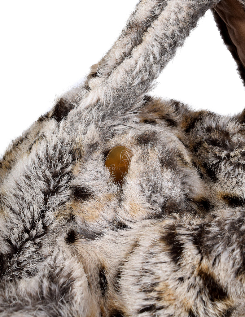 Vivienne Westwood Vintage AW 1989 Soft Round Leopard Faux Fur Handbag