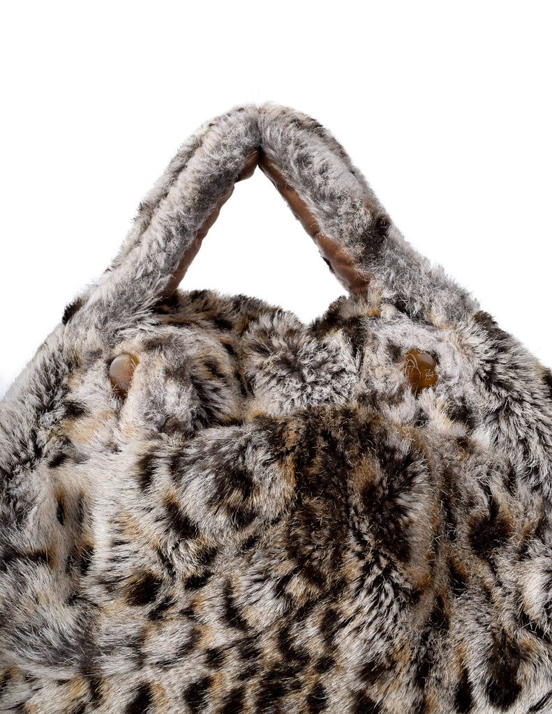 Vivienne Westwood Vintage AW 1989 Soft Round Leopard Faux Fur Handbag
