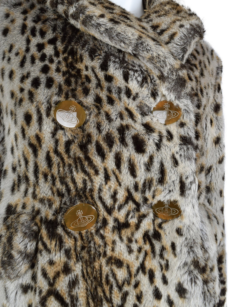 Vivienne Westwood Vintage AW 1989 Leopard Cropped Faux Fur Jacket