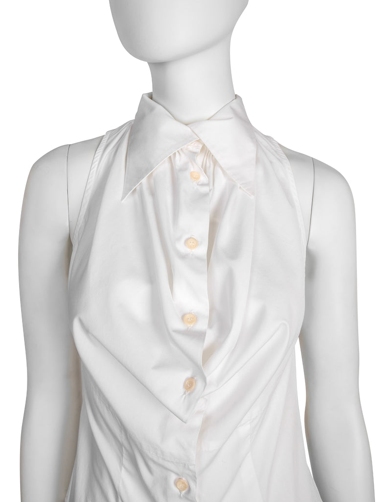 Vivienne Westwood Vintage Early 1990s White Draping Front Top