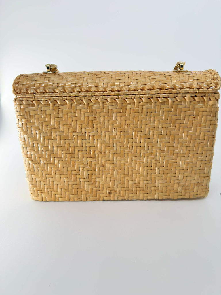 Chanel Vintage Wicker Rattan Flap Bag