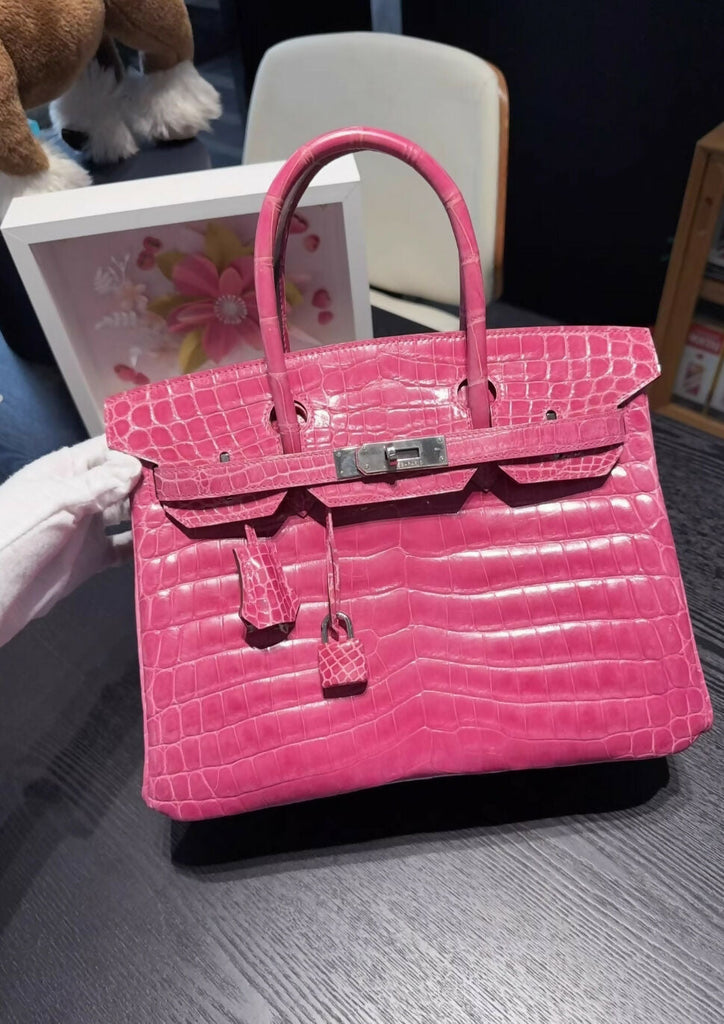 Hermes Birkin 30 Rose Scheherazade Matte Alligator Leather Palladium hardware