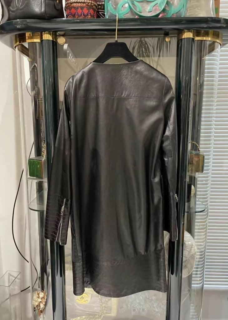 Chanel classic black leather jacket