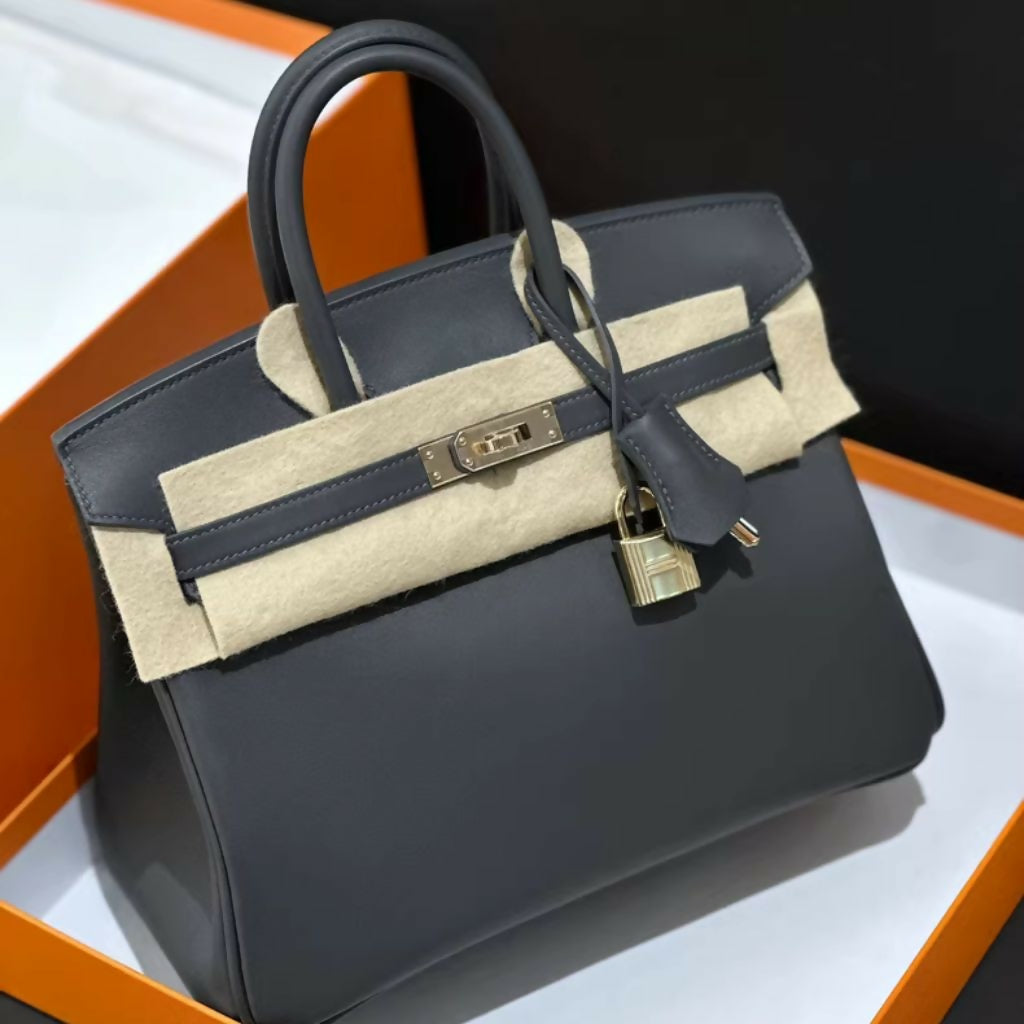 Hermes Birkin 25 Slate Gray Swift Leather permabrass hardware