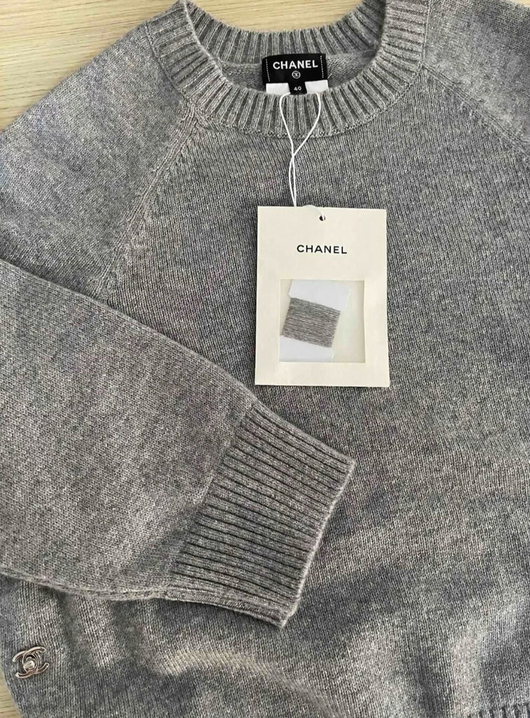 Chanel 24p Gray Cashmere Sweater