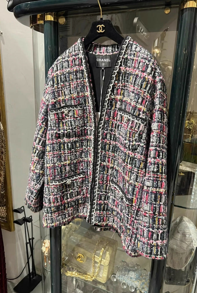 Chanel 24A black & purple tweed jacket