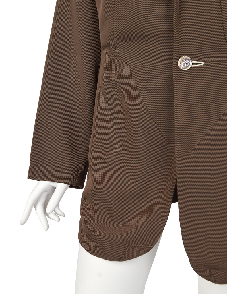 Yohji Yamamoto Vintage SS 1988 Button Embellished Brown Jacket