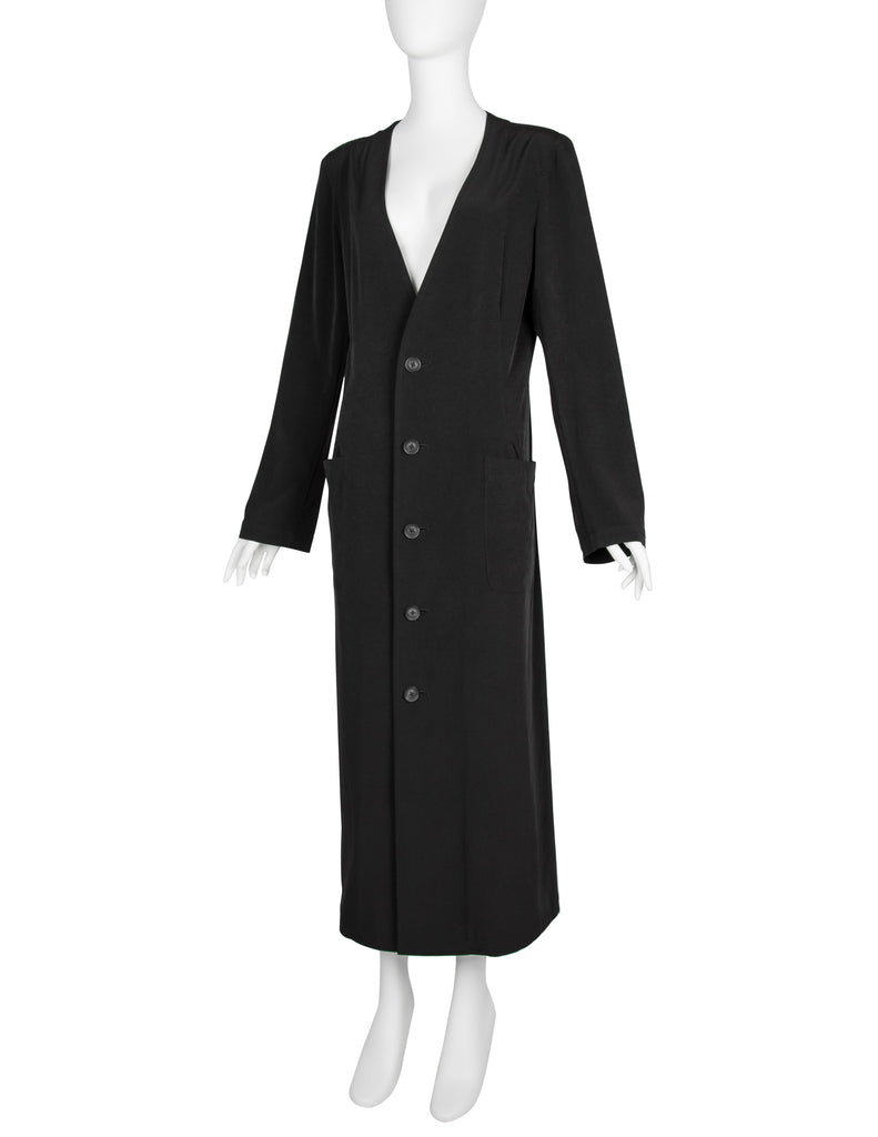 Yohji Yamamoto Pour Homme Vintage AW 2005 Black Rayon Cardigan Duster