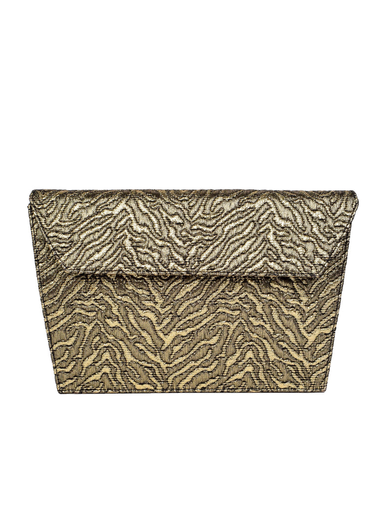 Yves Saint Laurent Vintage AW 1986 Quilted Blackened Gold Lurex Clutch Bag