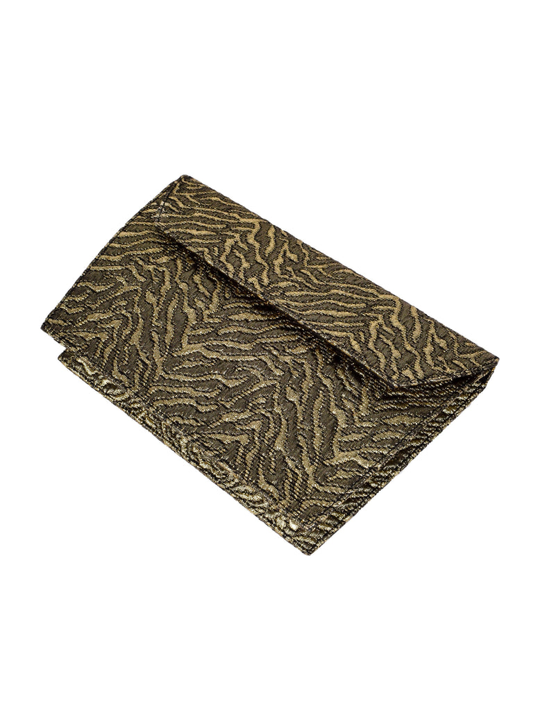 Yves Saint Laurent Vintage AW 1986 Quilted Blackened Gold Lurex Clutch Bag