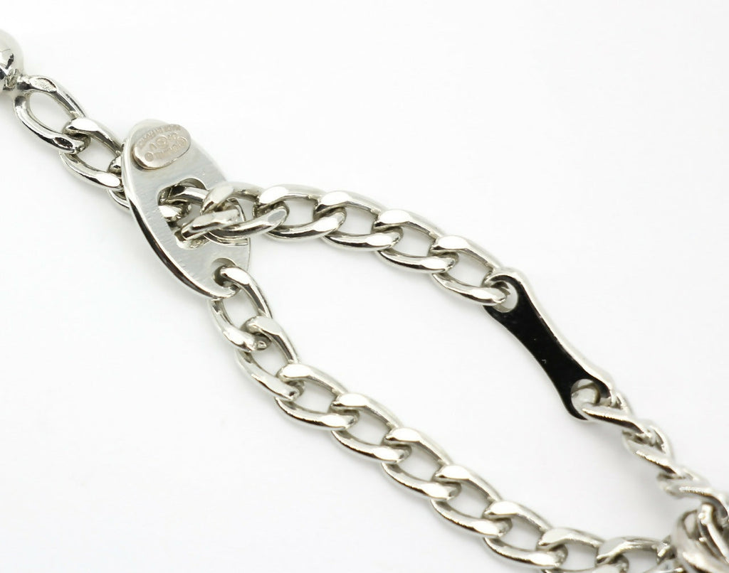 Chanel Vintage 04V Metal Silver-Tone Rectangular Plaque Pendant Bag Charm