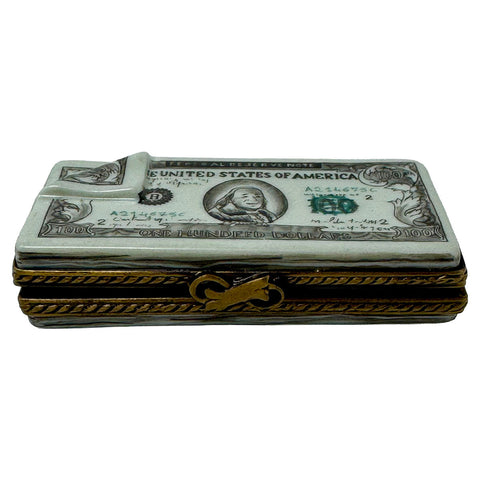 Peint Main $100 Bill Trinket Box