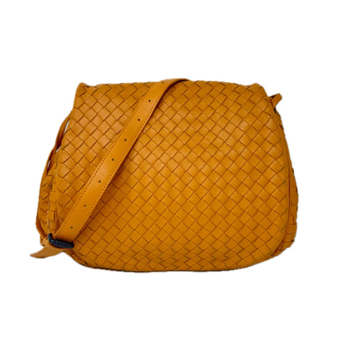 Bottega Veneta Drawstring Flap Intreciatto Crossbody Bag