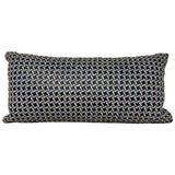 Woven Leather Lumbar Accent Pillow