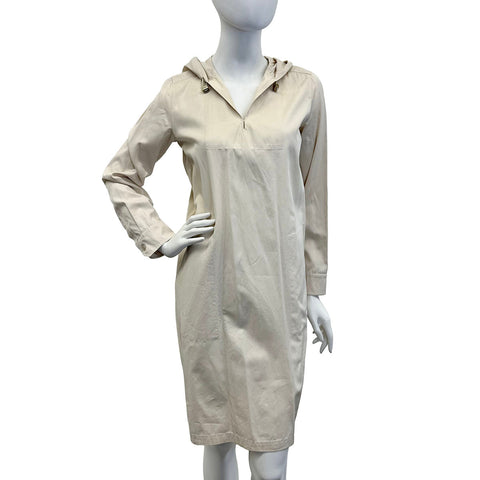 Max Mara Long Sleeve Hooded Dress with Slit Pocket