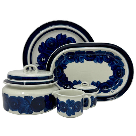 5 Serving Pc.Set Anemone Blue, Arabia Finland
