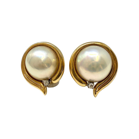 14K Mabe Pearl Earrings
