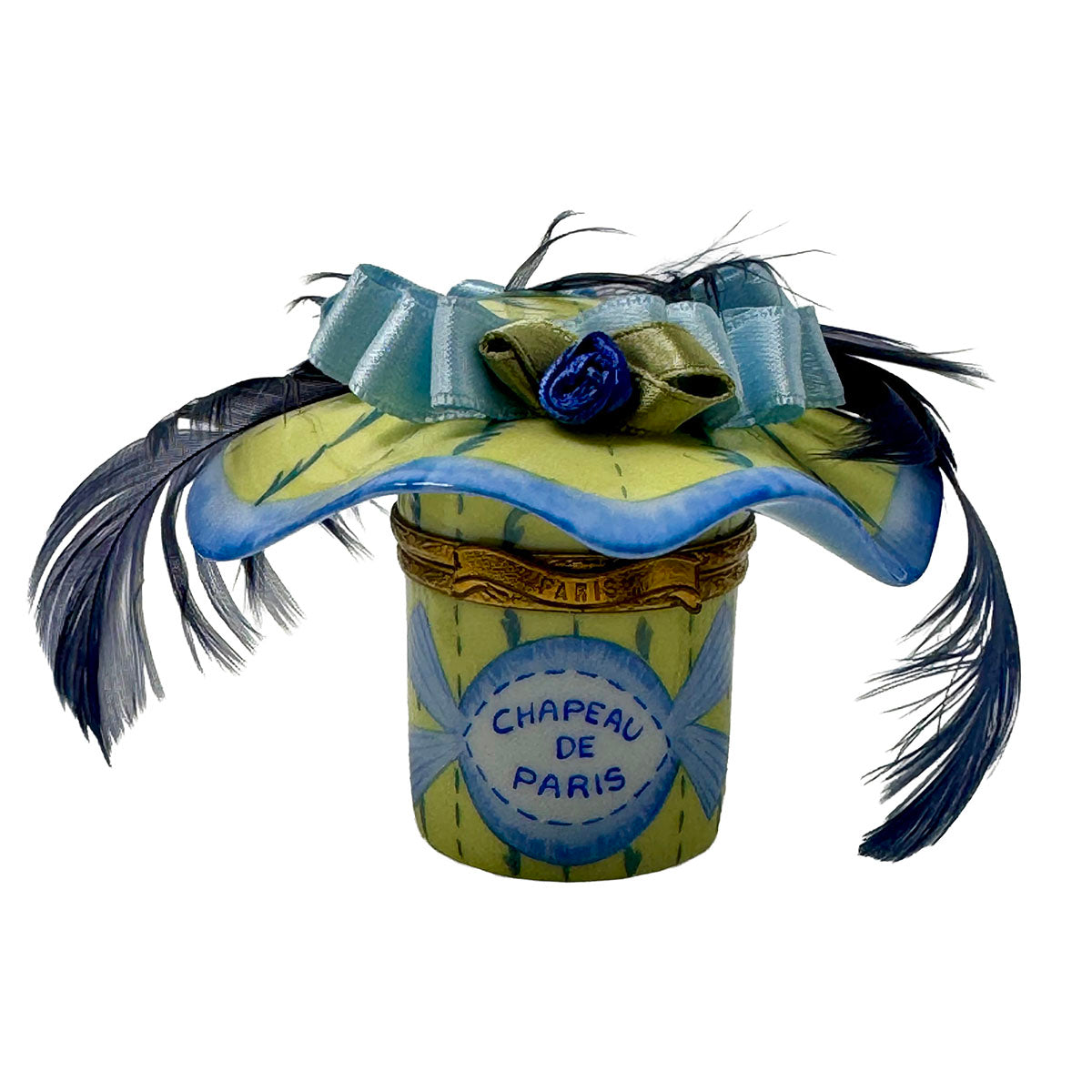 Peint Main Chapeau de Paris Trinket Box