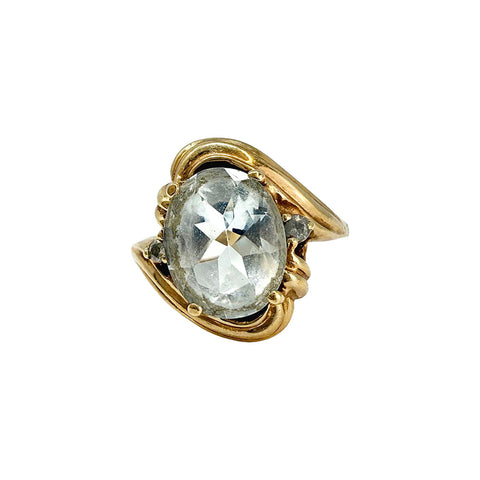 14K Gold Ring with Aquamarine
