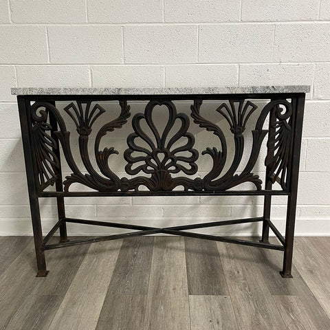 Marble Top Console Table With Iron Base