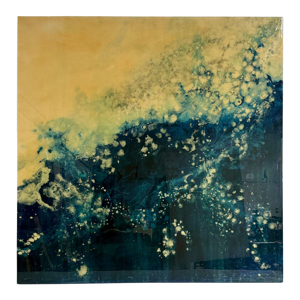 "Seascape Abstract Fluid Art" Signed