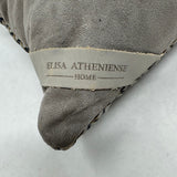 Woven Leather Lumbar Accent Pillow