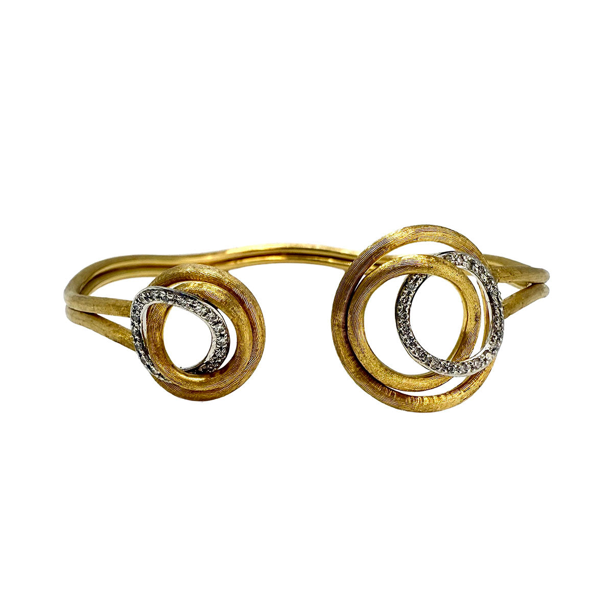 Marco Bicego 18K Gold Jaipur Diamond Circle Cuff Bracelet