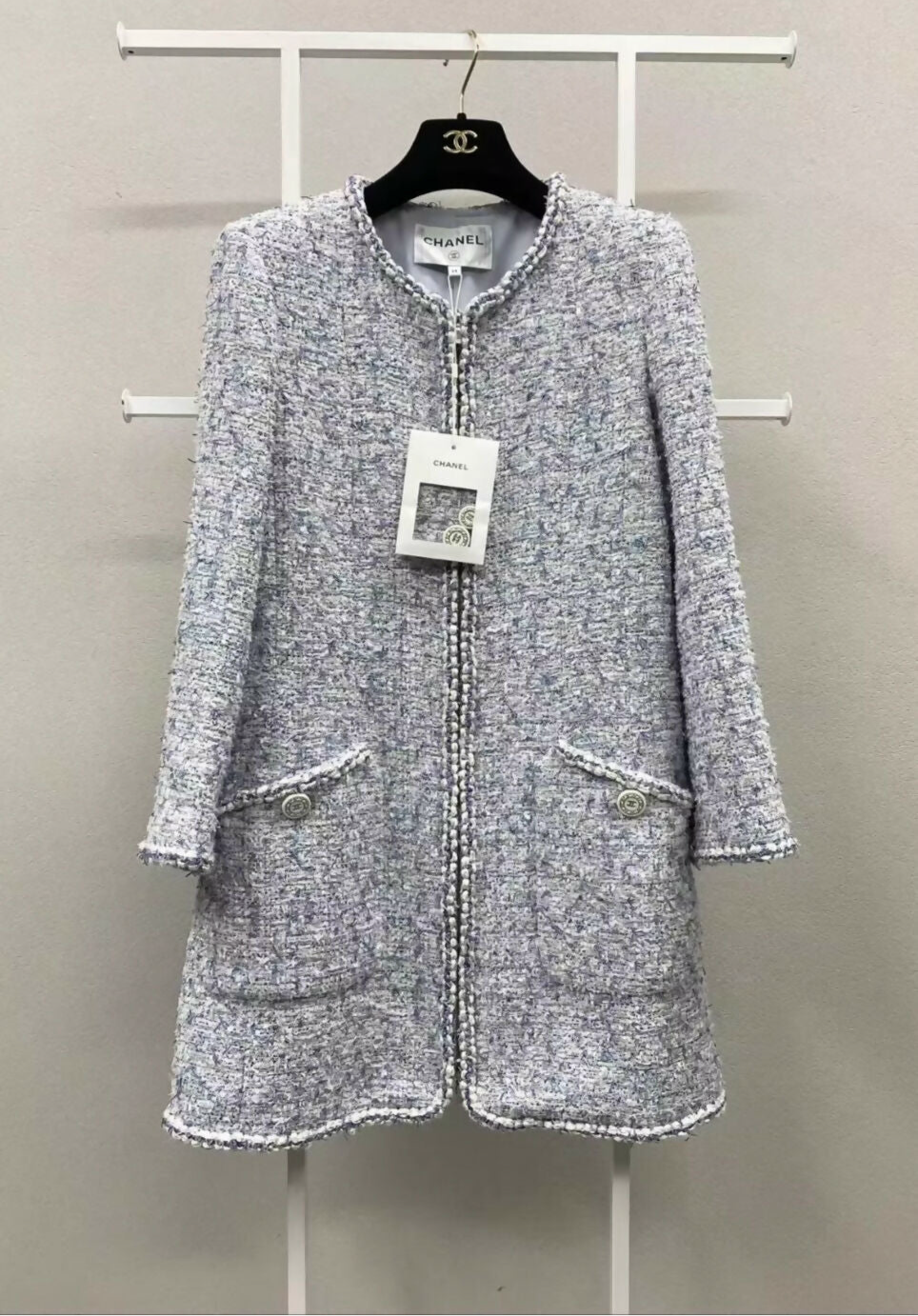 Chanel 19C Blue & White tweed dress