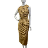 Max Mara Ruched Sleeveless Dress with Bow Detail
