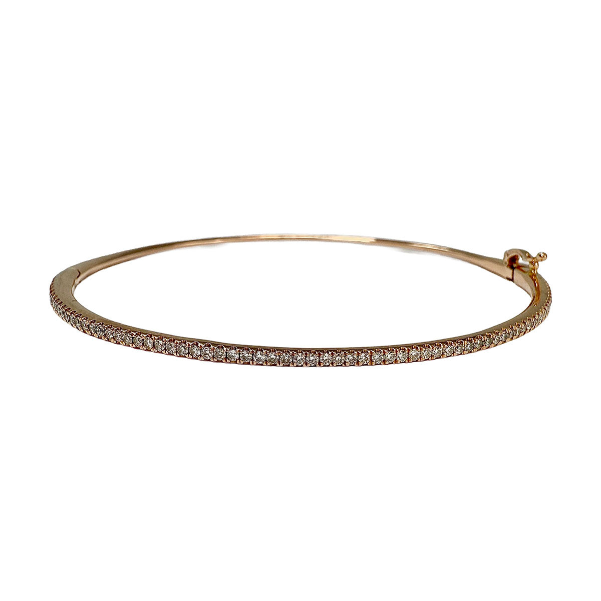 Bony Levy 18K Gold Skinny Stackable Hinged Bracelet with Diamonds