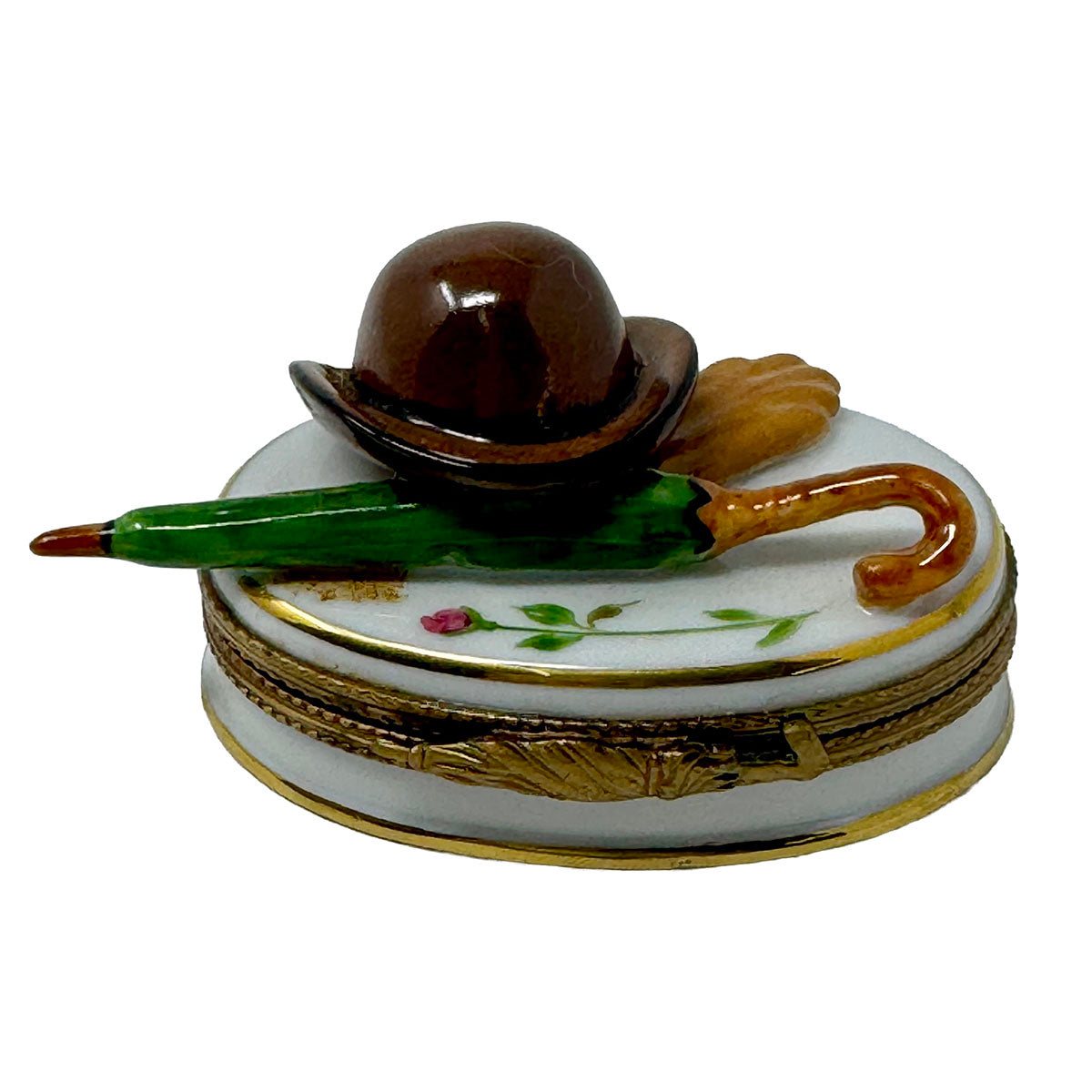 Peint Main Hat, Umbrella and Glove Trinket Box