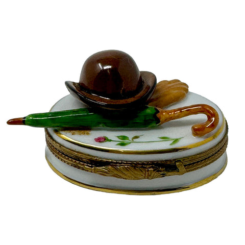 Peint Main Hat, Umbrella and Glove Trinket Box
