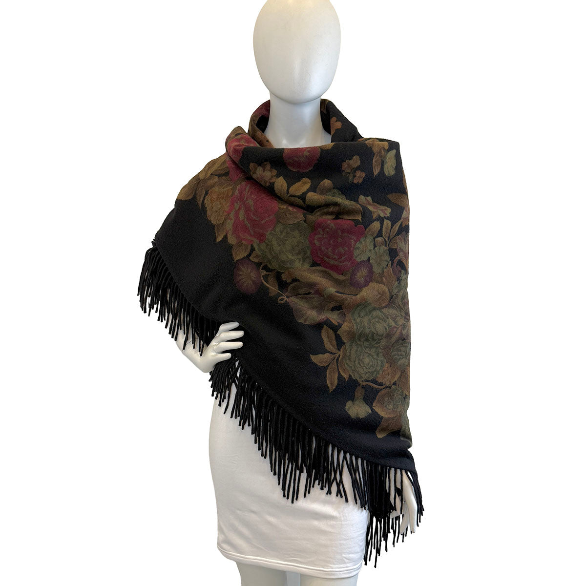 Loro Piana Floral Print Fringed Shawls