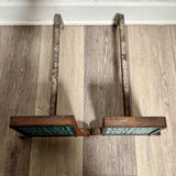 Vintage Artisan Made Art Deco Tile Andirons