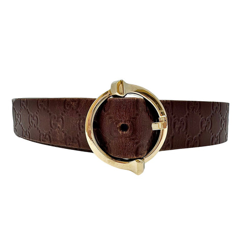 Gucci Logo Embossed Wide Belt