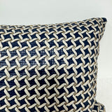 Woven Leather Lumbar Accent Pillow