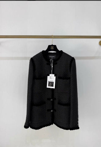 Chanel 25A black tweed jacket