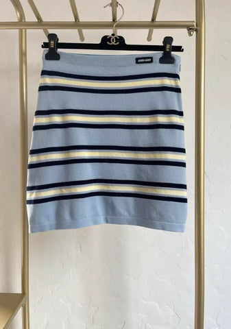 Miumiu blue & white striped skirt