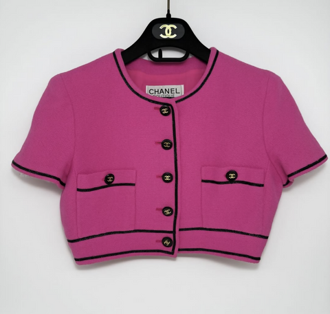 Chanel Vintage 95P Barbie Pink Cropped Jacket (Size 42)