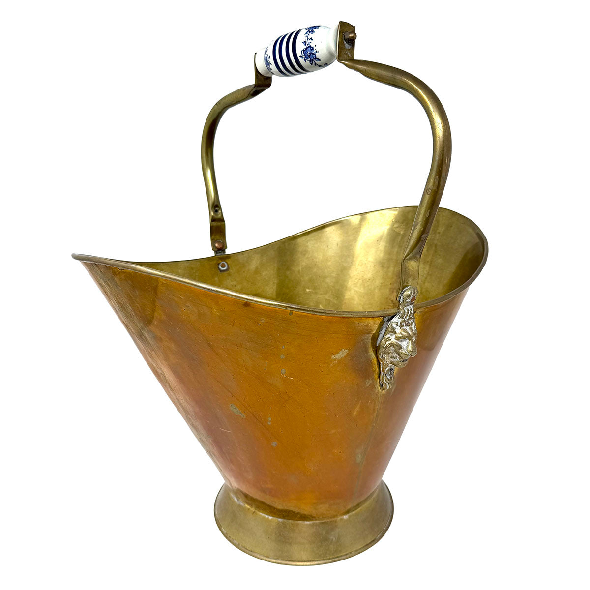 Coal Skuttle with Delft Blue Handle