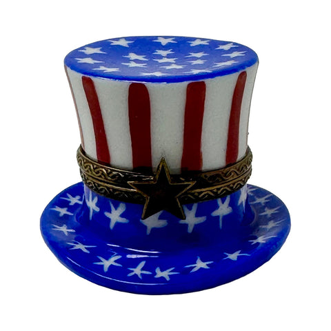 Peint Main Uncle Sam Top Hat Trinket Box