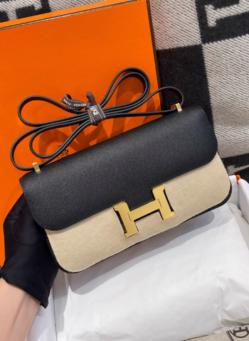 Hermès Constance Elan Black Epsom Gold Hardware