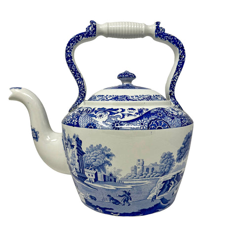 Large Transferware Kettle with Lid